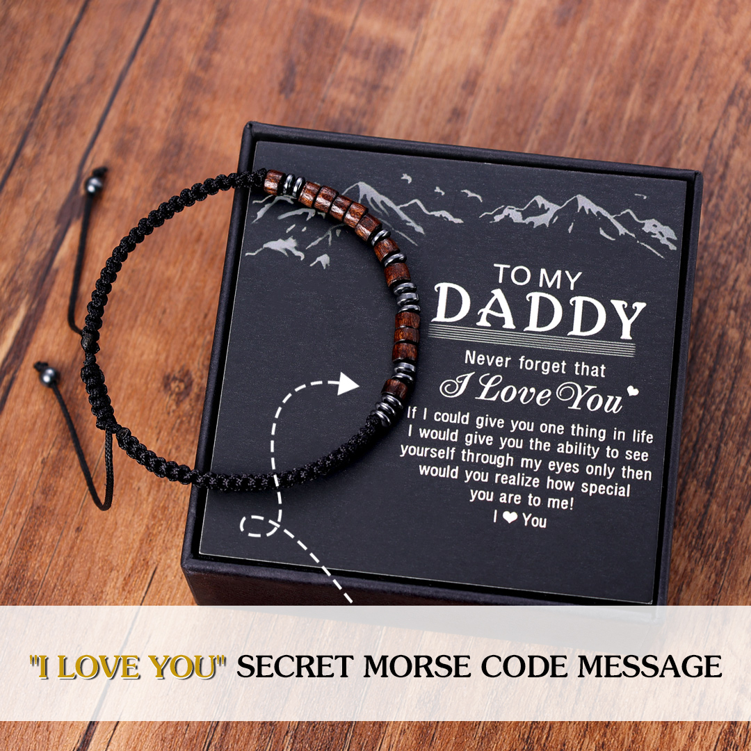 To My Daddy I Love You Morse Code Bracelet Hidden Message Bracelet Creative Gift For Father-Jessemade AU