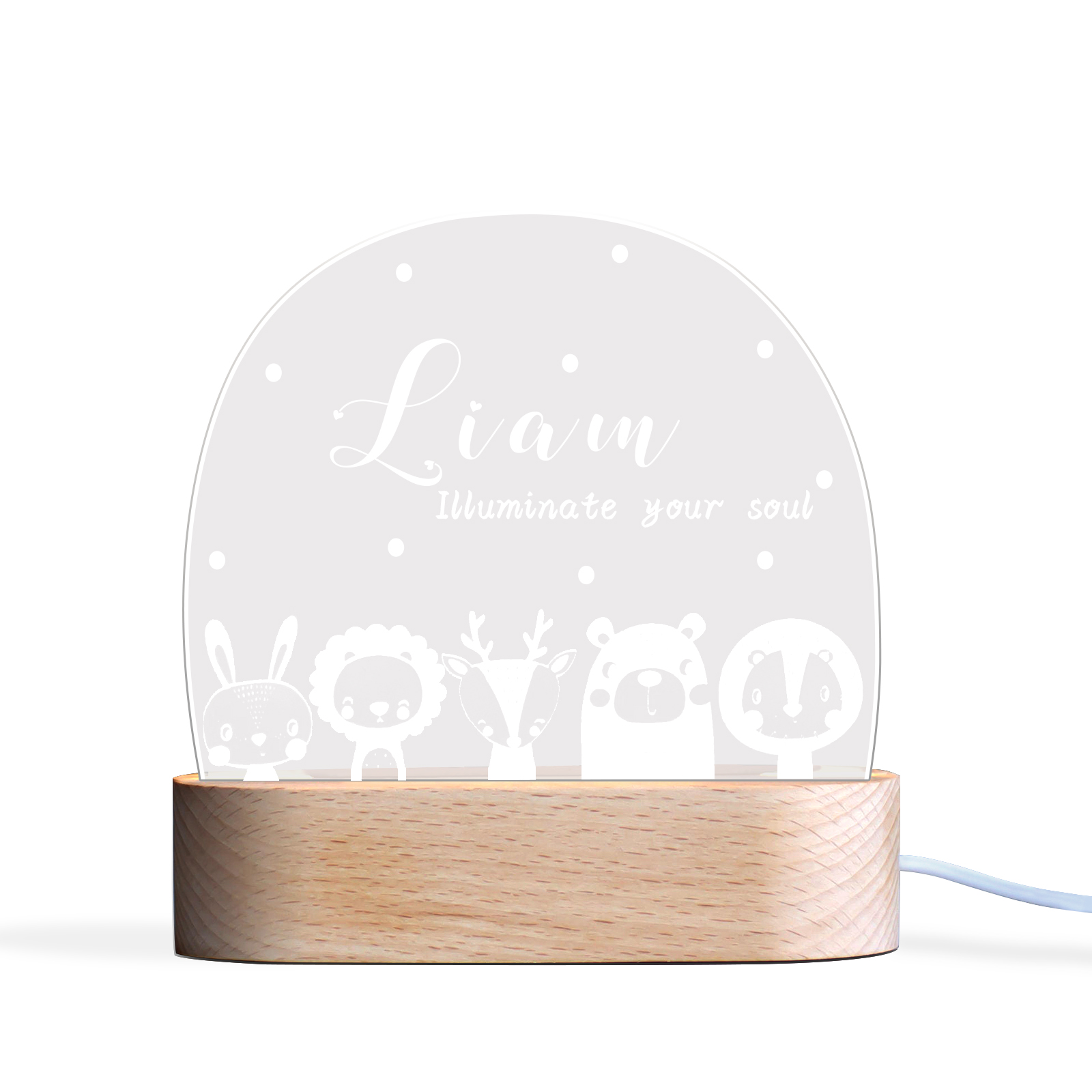 Personalised Night Light Custom Name LED Lamp Baby Gift for Kids-Jessemade AU