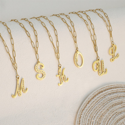 Personalised 1 Letter Women's Necklace Alphabet Necklace-Jessemade AU