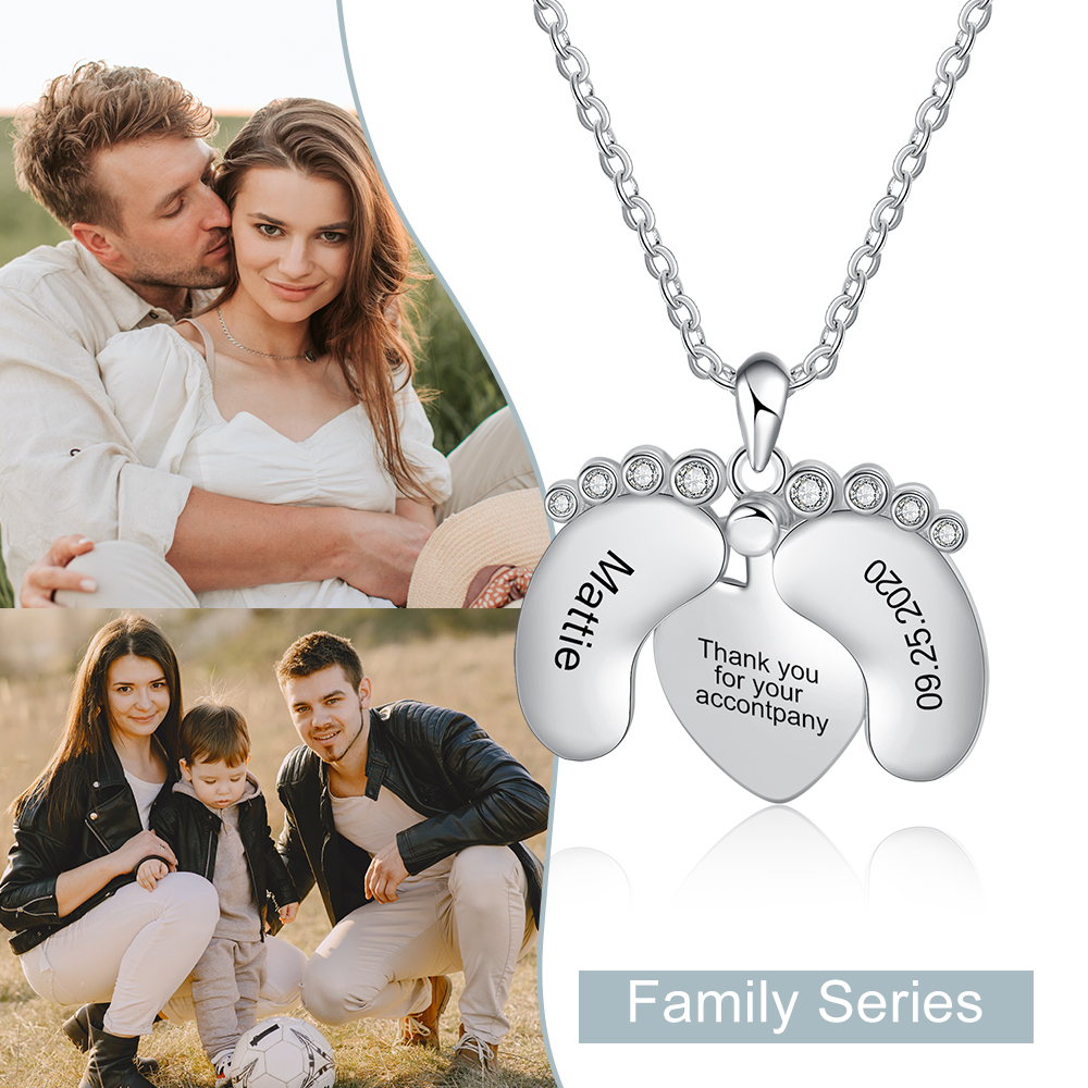 Heart Personalised Baby foot Necklace-Jessemade AU