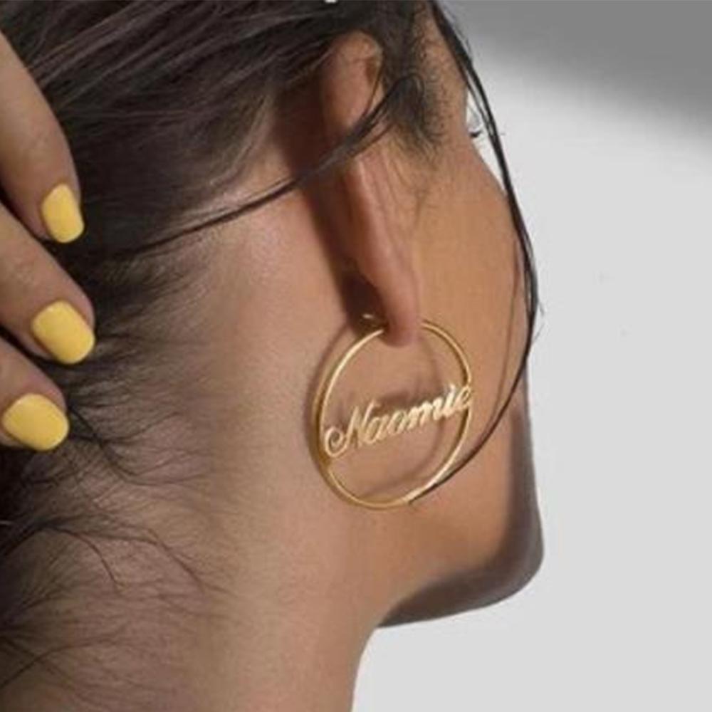 Personalised Name Hoop Earrings for Her-Jessemade AU