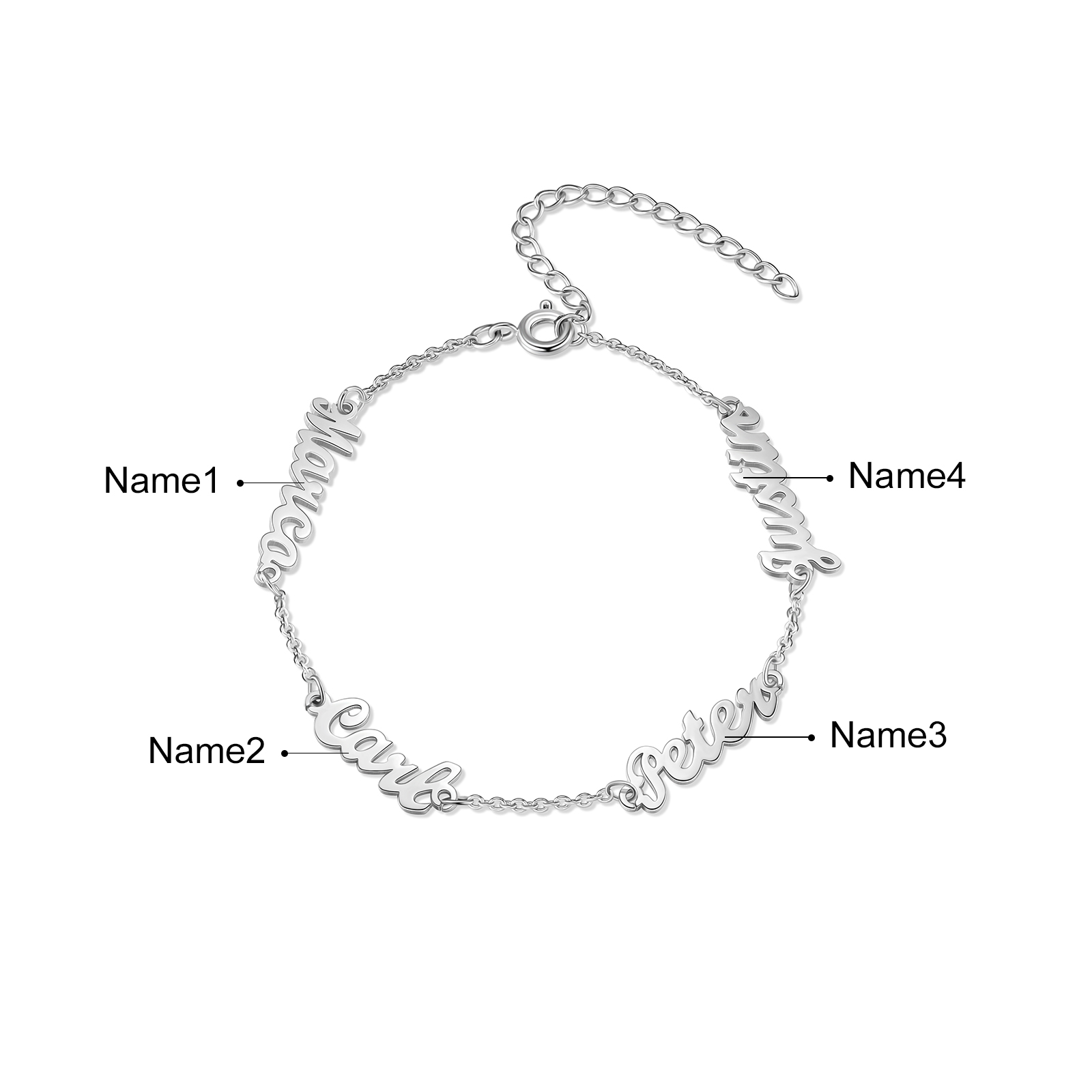 Personalised Family Name Bracelet Custom 4 Names Bracelet  Best Gift For Her-Jessemade AU