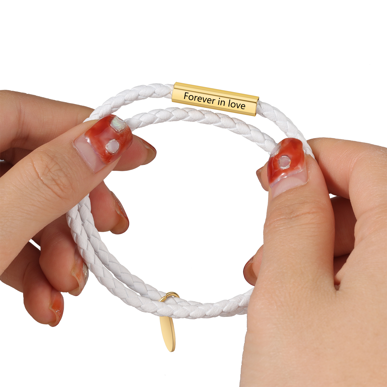 Personalised Leather Bracelet Custom Photo & Text Bracelet Couple Gift for Him/Her-Jessemade AU