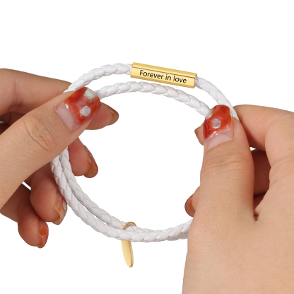 Personalised Leather Bracelet Custom Photo & Text Bracelet Couple Gift for Him/Her-Jessemade AU