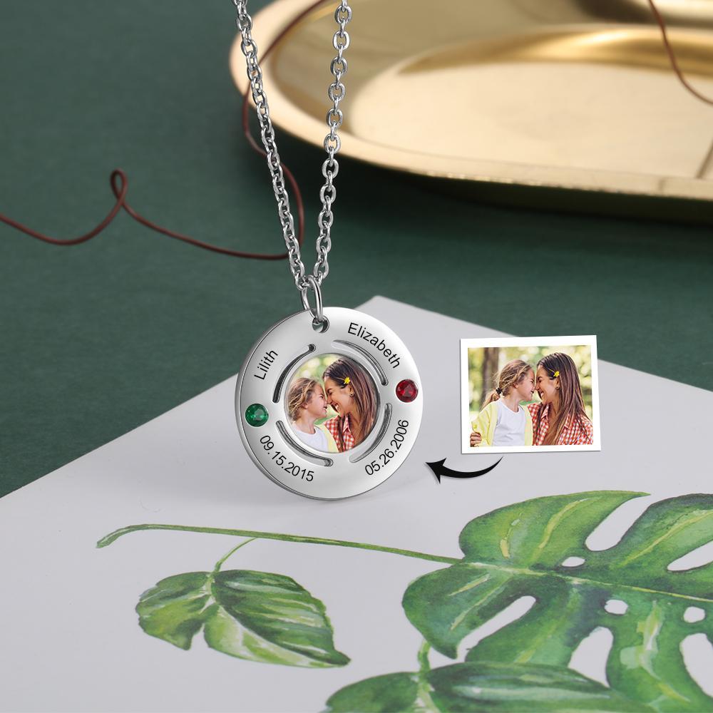 Personalised Birthstone Necklace Custom Photo Necklace Gifts For Her-Jessemade AU