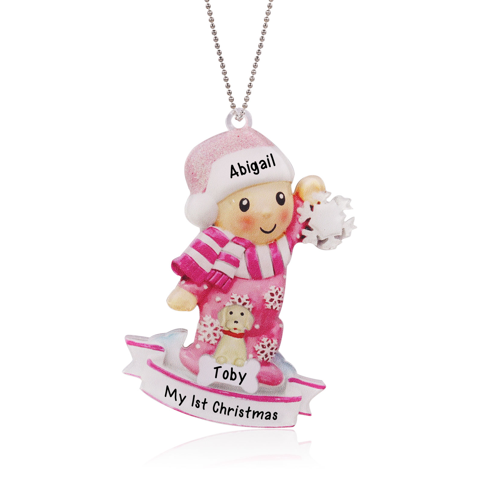 My First Christmas Personalised Acrylic Christmas Ornament Customised Name & Text Hanging Ornaments Pets Christmas Gift for Boys Girls Babies-Jessemade AU