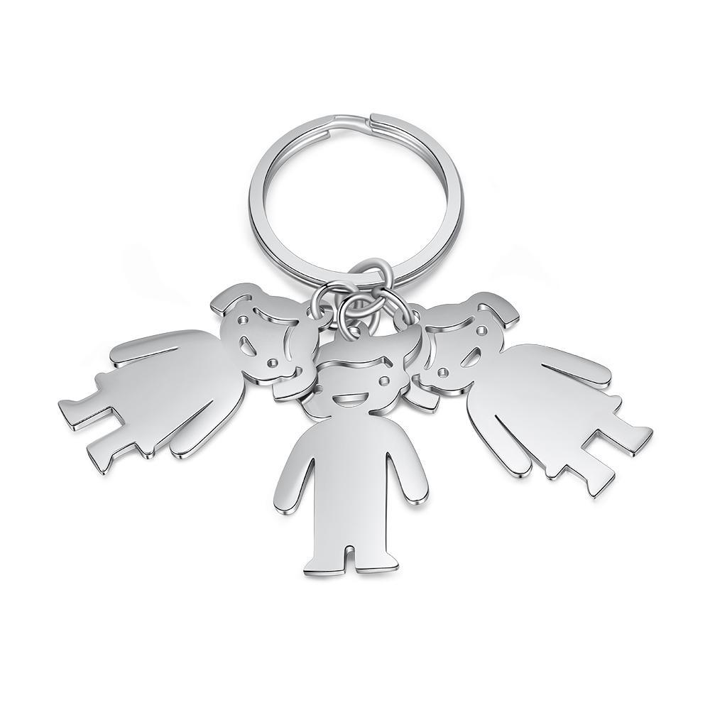 Personalised Kids Charm Keychain Custom 3 Names Key Chain Gifts For Mother-Jessemade AU