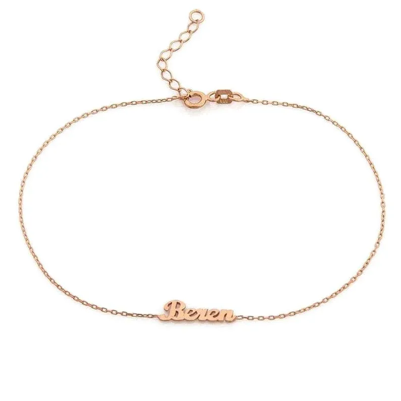 Adjustable Personalised Name Ankle Bracelet Custom 1 Name Anklet Gifts for Her-Jessemade AU
