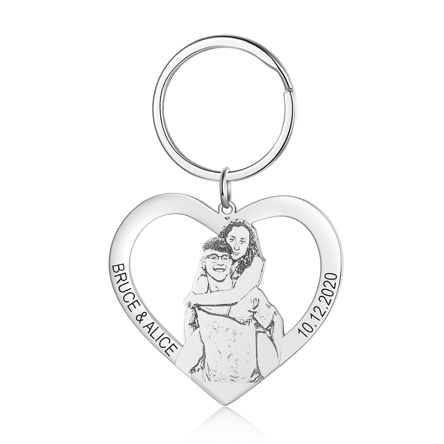 Personalised Keychain Engraved Photo Keychain Gifts For Lover-Jessemade AU