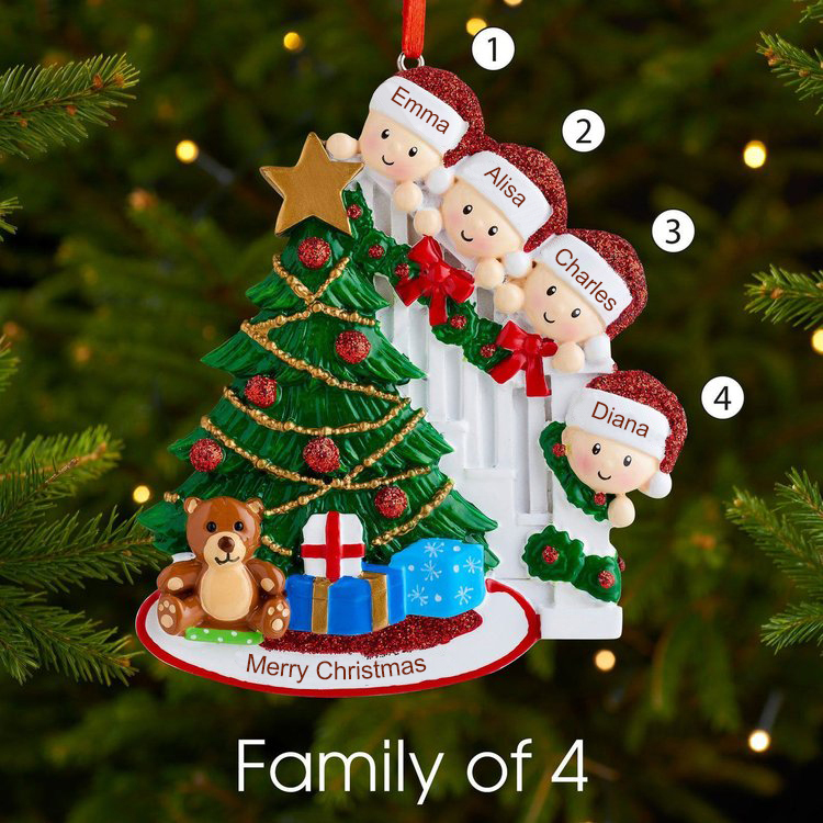 Personalised Family Christmas Ornament Custom 5 Names Hanging Ornament Gifts For Family-Jessemade AU