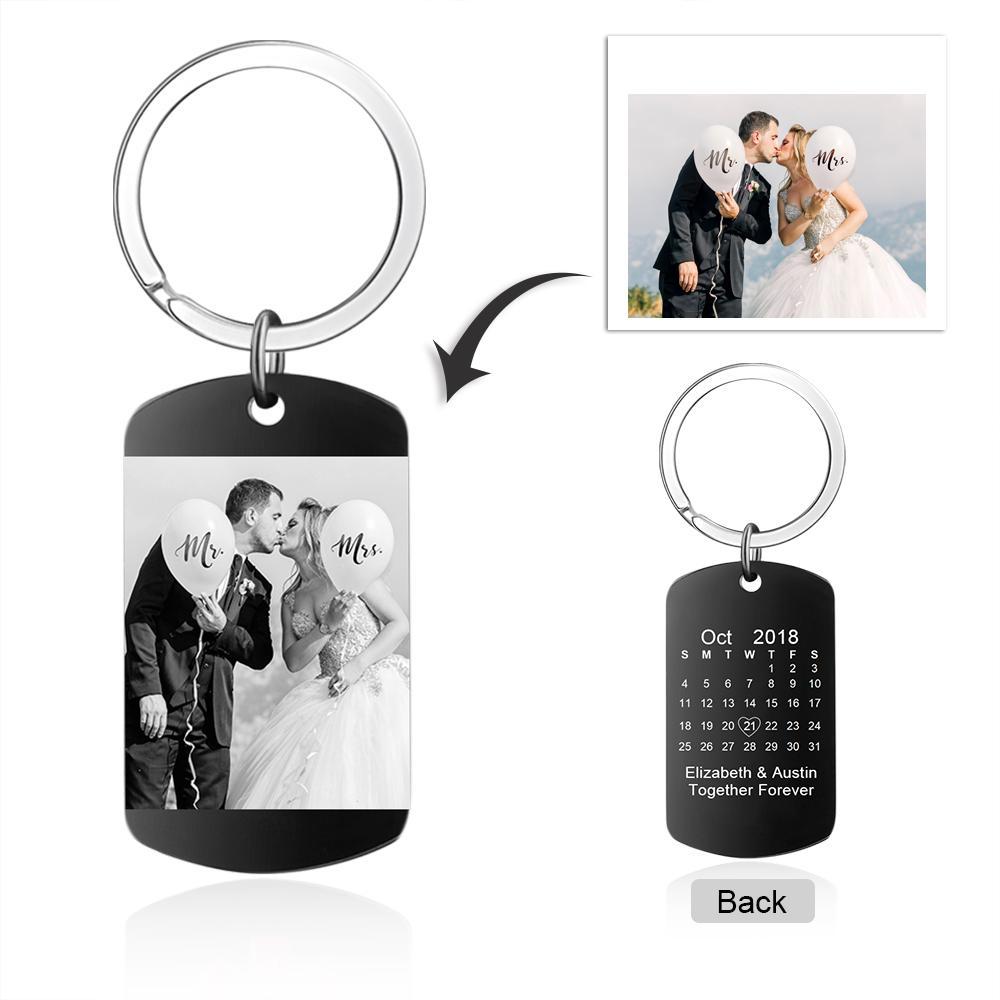 Personalised Calendar Keychain Engraved Photo Keychain Gifts For Him-Jessemade AU
