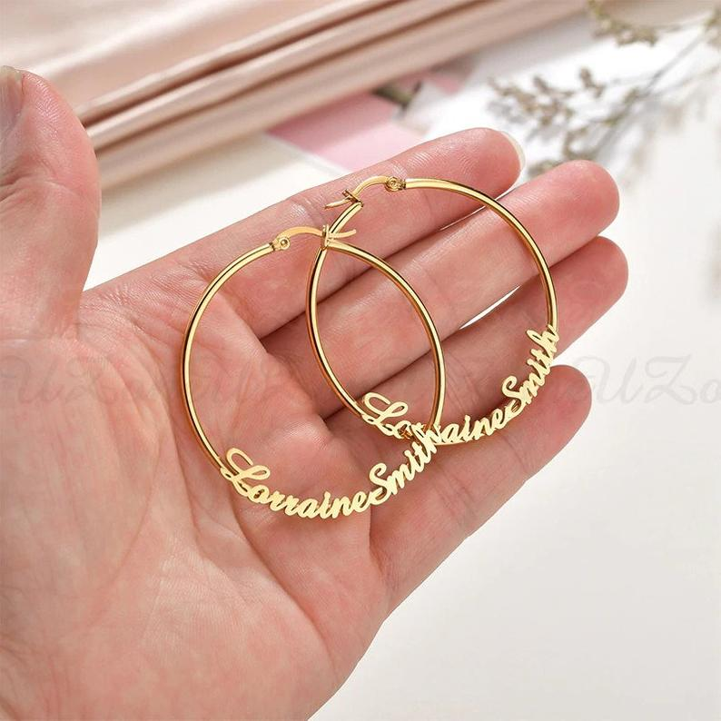 Personalised Circle Crown Name Earring Gift for Her-Jessemade AU