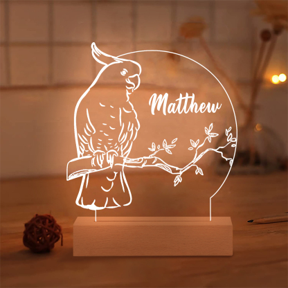 Parrot Night Light Personalised Name LED Lamp Custom Animal Night Light Gifts For Kids-Jessemade AU