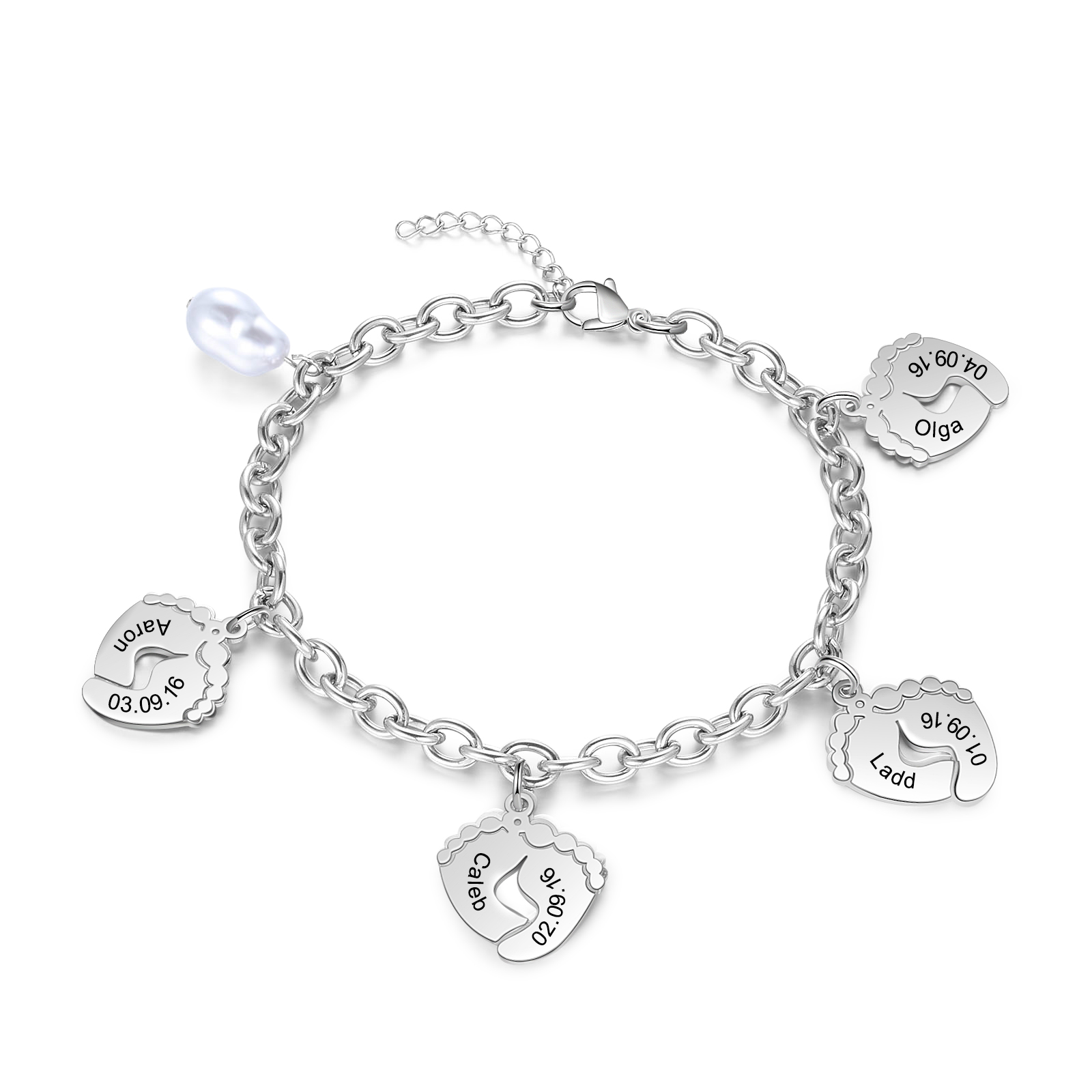 4 Feet Names Bracelet-Jessemade AU