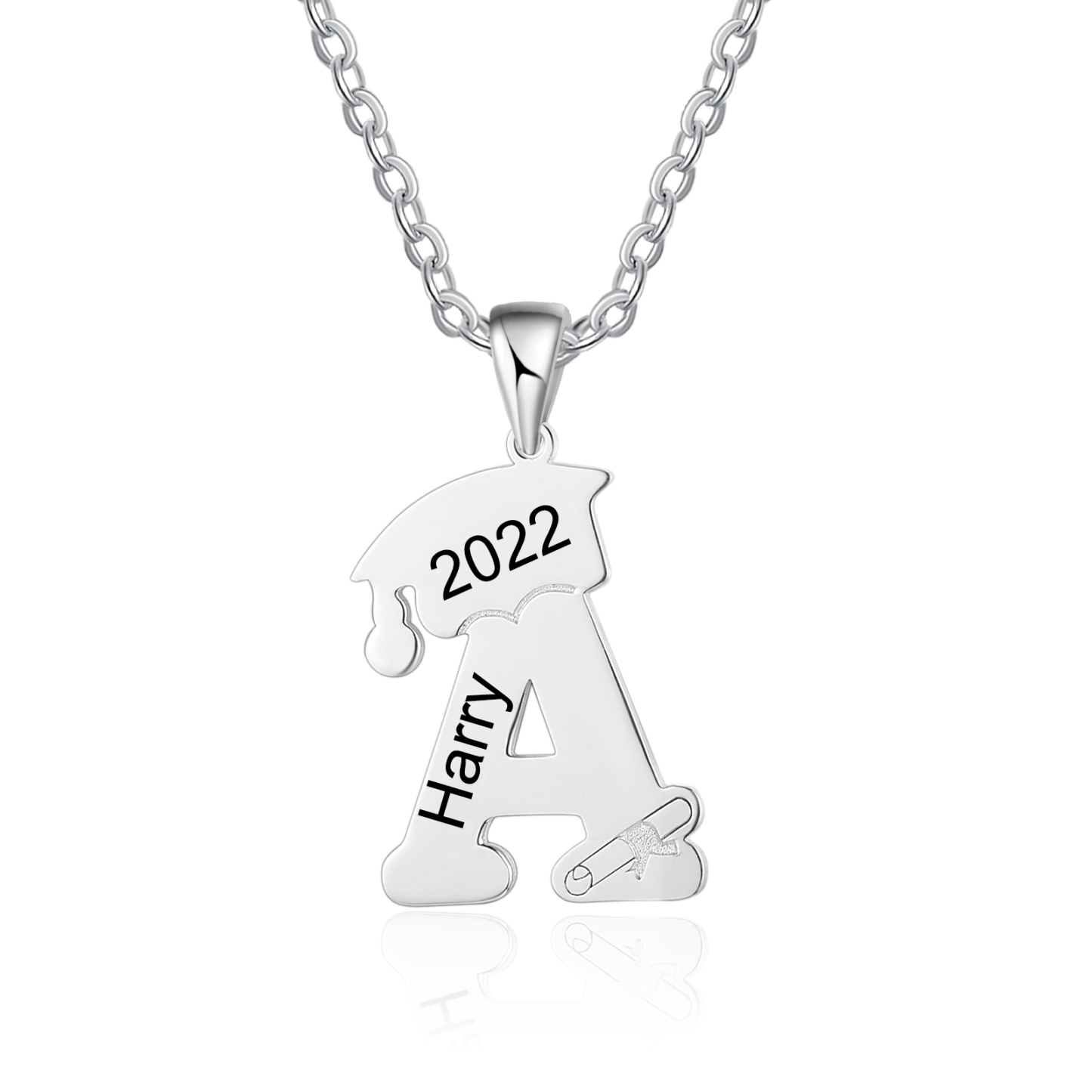 Personalised Letter Necklace with Bachelor Cap & Diploma-Jessemade AU