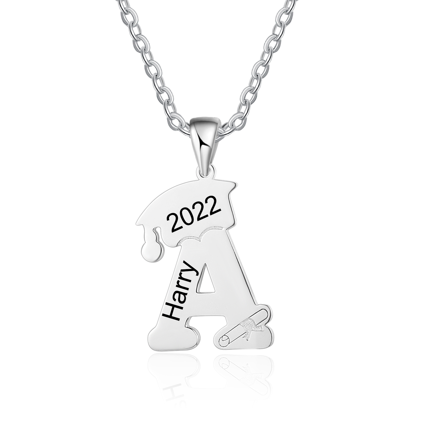 Personalised Letter Necklace with Bachelor Cap & Diploma-Jessemade AU