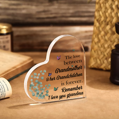 To My Grandma Acrylic Heart Keepsake Heart Ornament - Remember I Love You Grandma-Jessemade AU