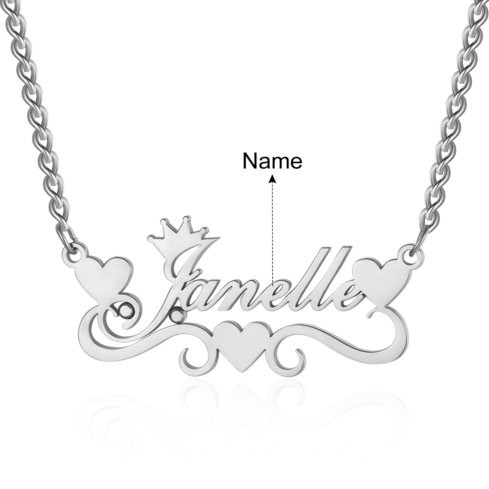 Personalised Heart Name Necklace Classic Jewelry Gift For Her-Jessemade AU