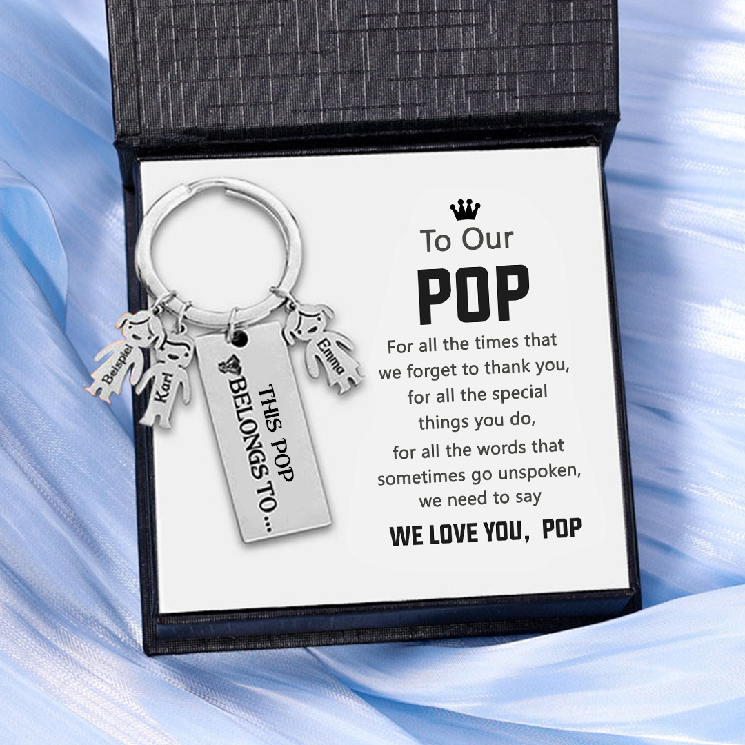 3 Names-Personalised 3 Children's Name Keychain-To My Dad-Gift Box Gift Card Set-Jessemade AU