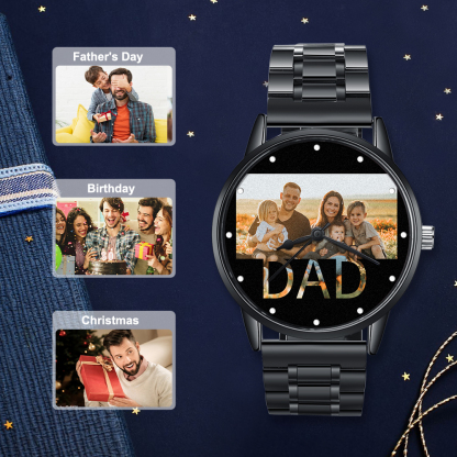 Personalised Photo Watch Custom 1 Photos Mechanical Watch Gifts for Him-Jessemade AU