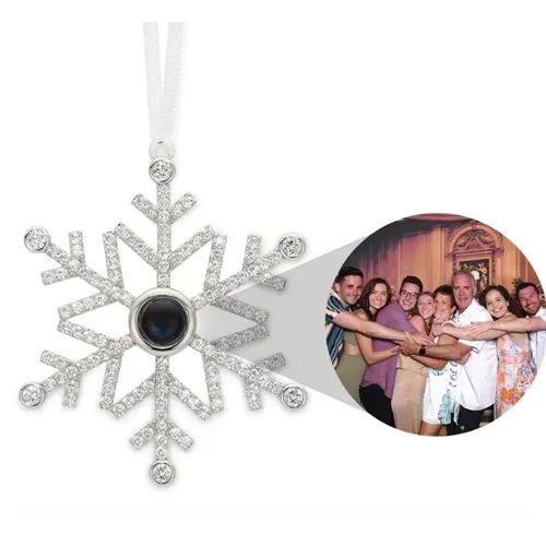 Snowflake Projection Hanging Ornaments Customised Photo Christmas Ornaments Personalised Gifts For Family/Friends-Jessemade AU