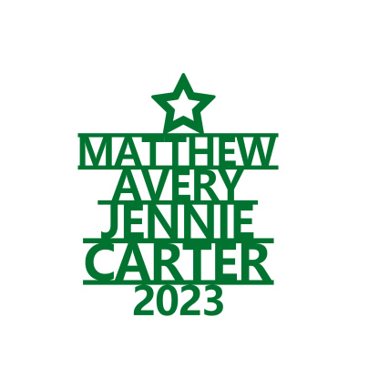 4 Names - Personalised Christmas Tree Ornaments Customised Name Xmas Wooden Decor Gifts for Family Friends-Jessemade AU