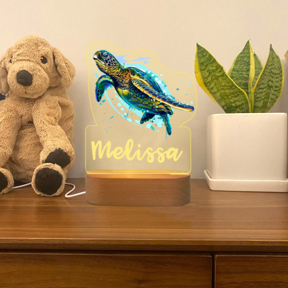 Personalised Name Sea Turtle Night Light LED Lamp Gifts For Kids-Jessemade AU