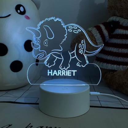 Personalised Rhino Home Decoration Lamp With Custom Name Night Light Kid's Bedroom Decor Children's LED Light-Jessemade AU