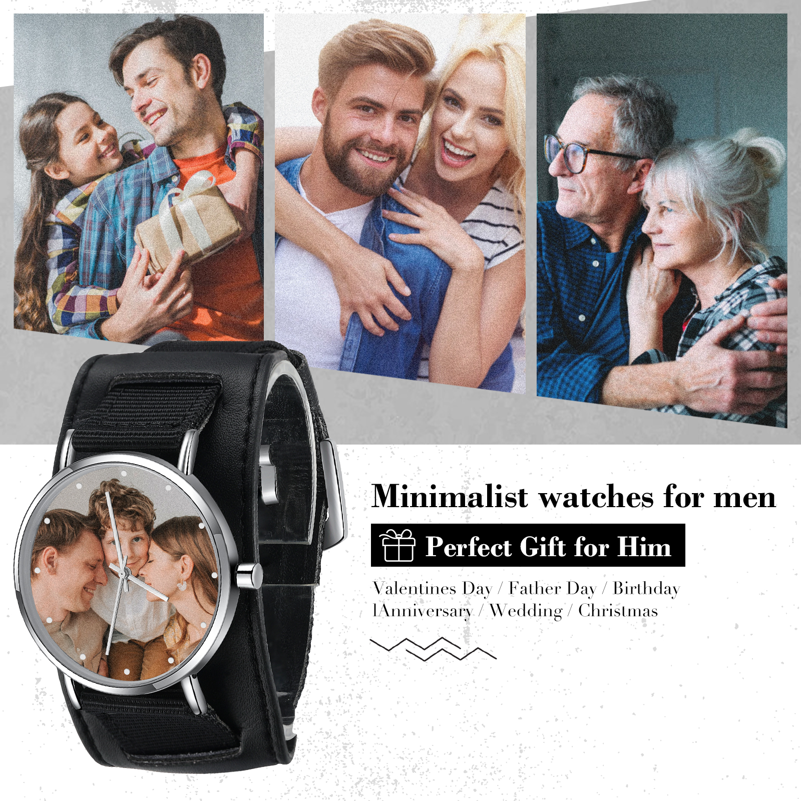 Personalised Photo Watch Custom 1 Photo Mechanical Watch Gifts for Him-Jessemade AU