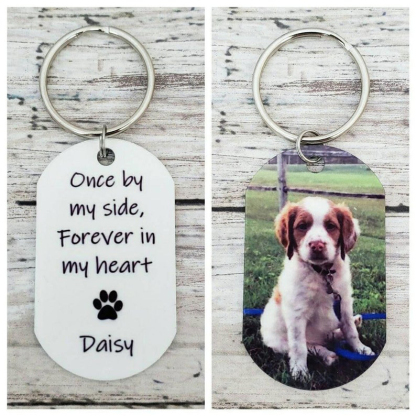 Personalised Photo Pet Loss Keychain Memorial Gift "Once By My Side Forever In My Heart"-Jessemade AU