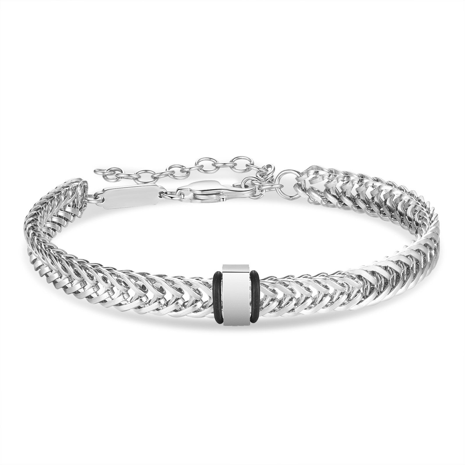 Personalised Men's Beaded Bracelet Custom 2 Names Adjustable Bracelets Stainless Steel Gifts for Him-Jessemade AU