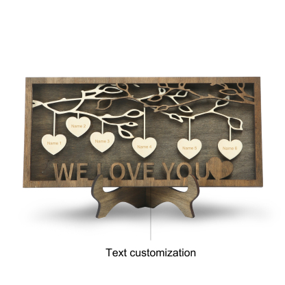 Custom Family Tree Sign Engrave 6 Names Wooden Family Frame Home Decor-Jessemade AU