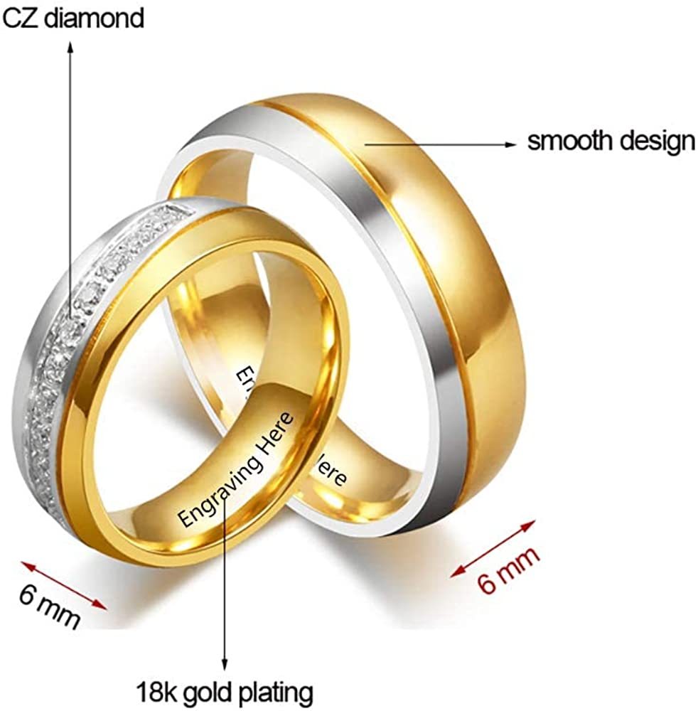 Personalised Couple Ring Engrave Love Message Matching Rings Gift for Couple Friends BBF-Jessemade AU