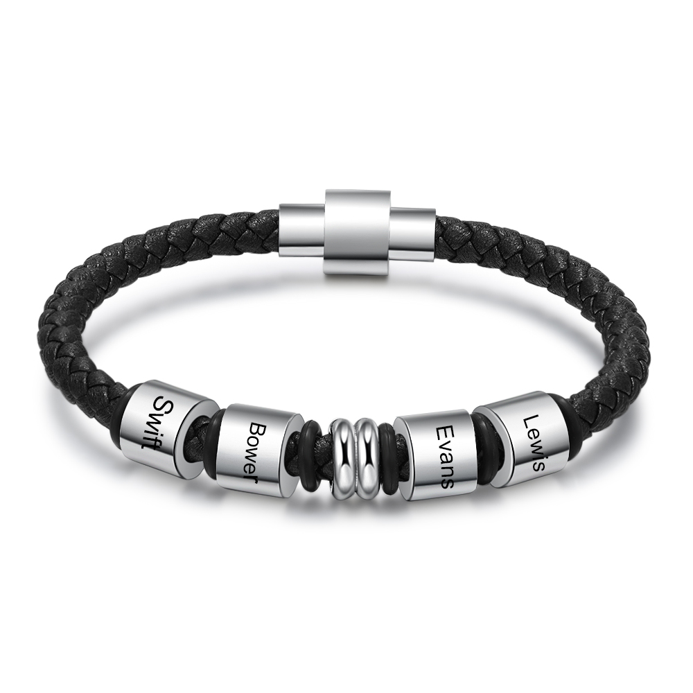 Personalised 4 Beads Men's Bracelet For Him-Jessemade AU