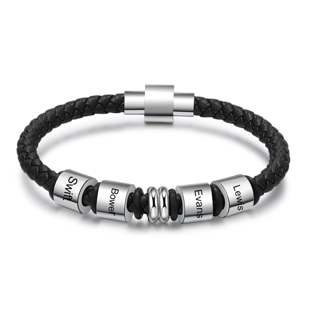Personalised 4 Beads Men's Bracelet For Him-Jessemade AU