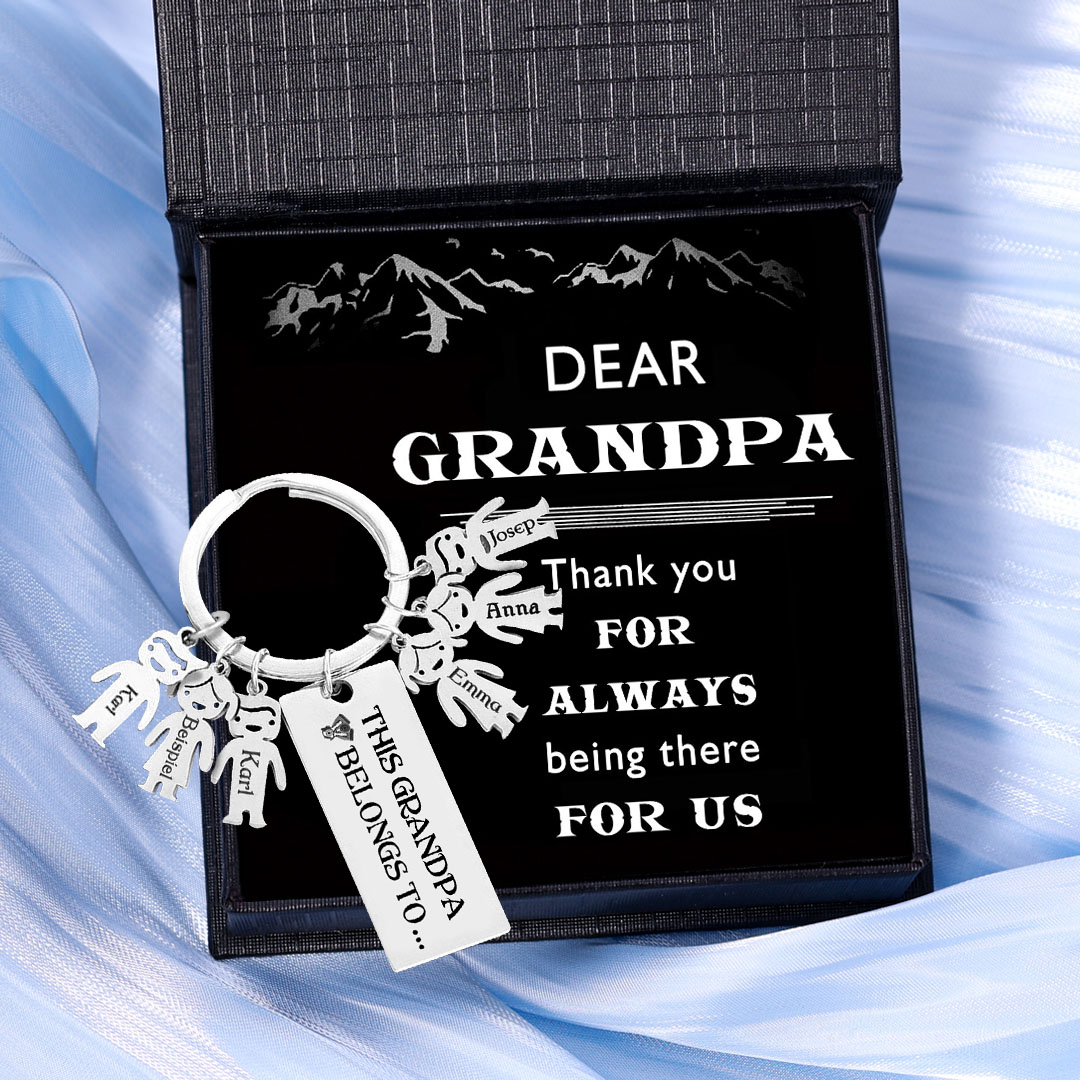 6 Names Personalised 6 Children's Name Keychain This Dad Belongs To Keyring-Jessemade AU