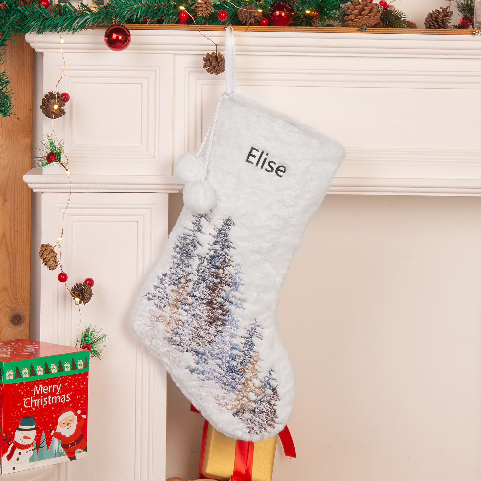 Customised 1 Name Christmas Stocking Ornament Fireplace Decorations Personalised Christmas Gift For Family Friends-Jessemade AU