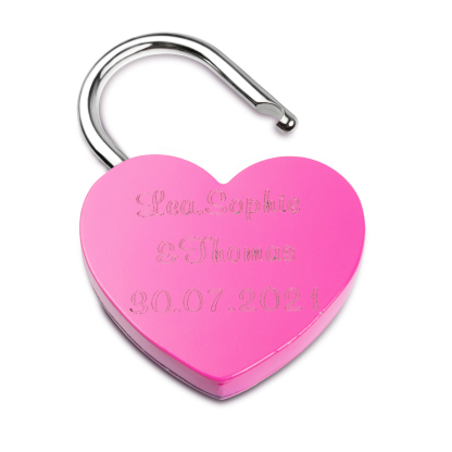 Personalised Heart Engraved Love Lock Custom Names Padlocks Gifts For Couple-Jessemade AU