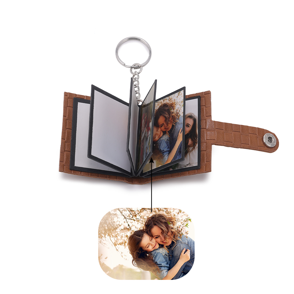 Personalised Photo Album Keychain Custom 10 Photos Leather Keychain Romantic Gifts-Jessemade AU