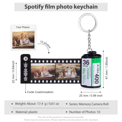 Personalised Spotify Code Memory Camera Roll Photo Keychain-Jessemade AU