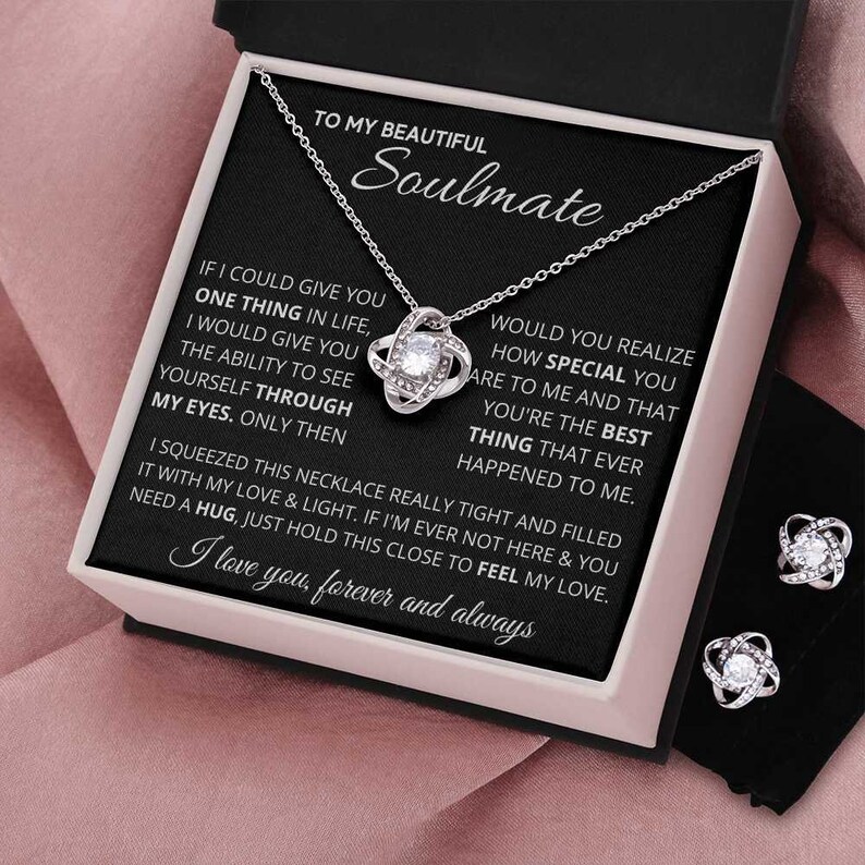 For Soulmate- S925 Love Knot Necklace "Just Hols This Close to Feel My Love"-Jessemade AU