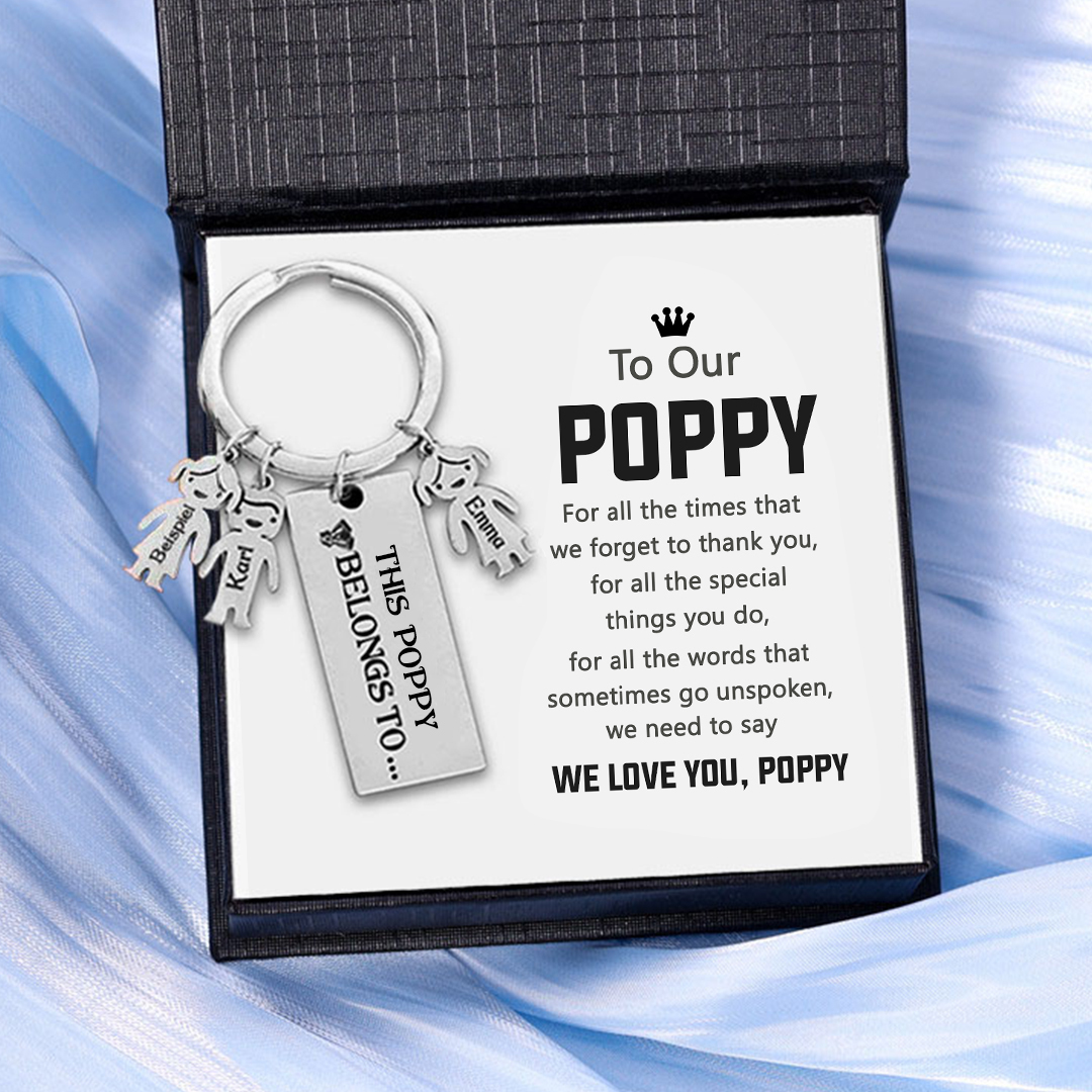 3 Names-Personalised 3 Children's Name Keychain-To My Dad-Gift Box Gift Card Set-Jessemade AU