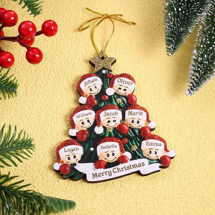 Personalised Family Christmas Ornament Custom 7 Names Hanging Ornament Gifts For Family-Jessemade AU