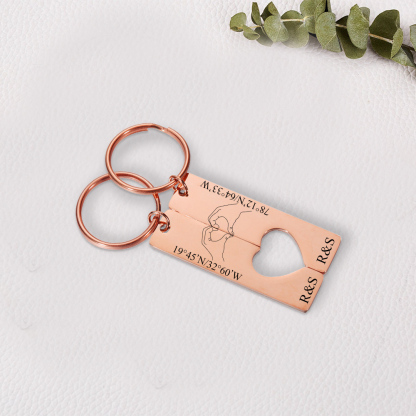 Personalised Couple Keychain Set Customised Letters & Text Matching Keyring Valentine's Day Gift for Couples-Jessemade AU