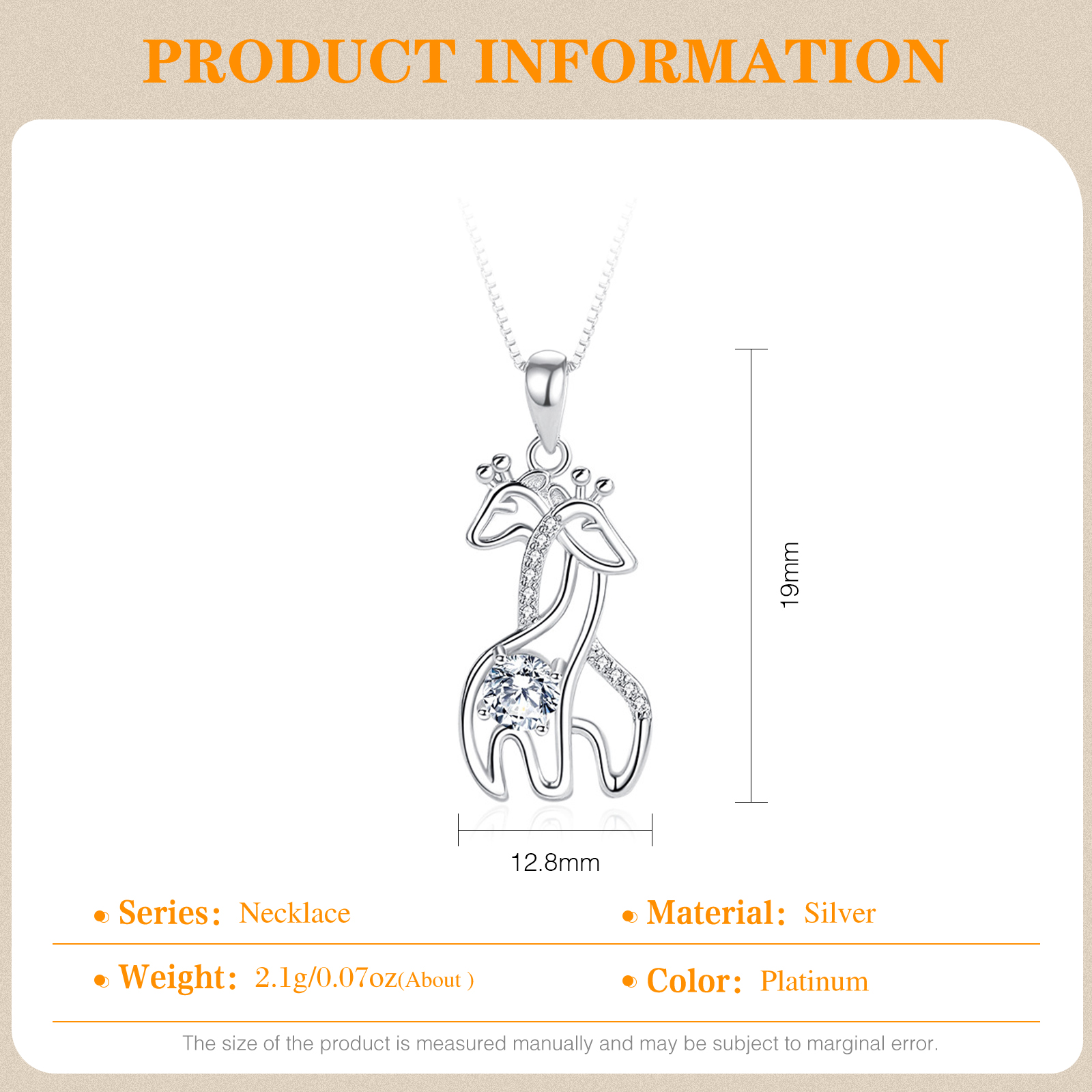 To My Daughter Giraffes Pendant Necklace Warm Gifts-Jessemade AU