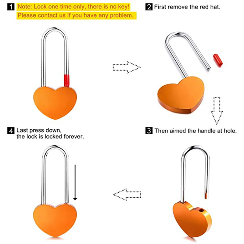 Personalised Love Lock Engraved Love Lock Custom Names Padlocks Gifts For Couple-Jessemade AU