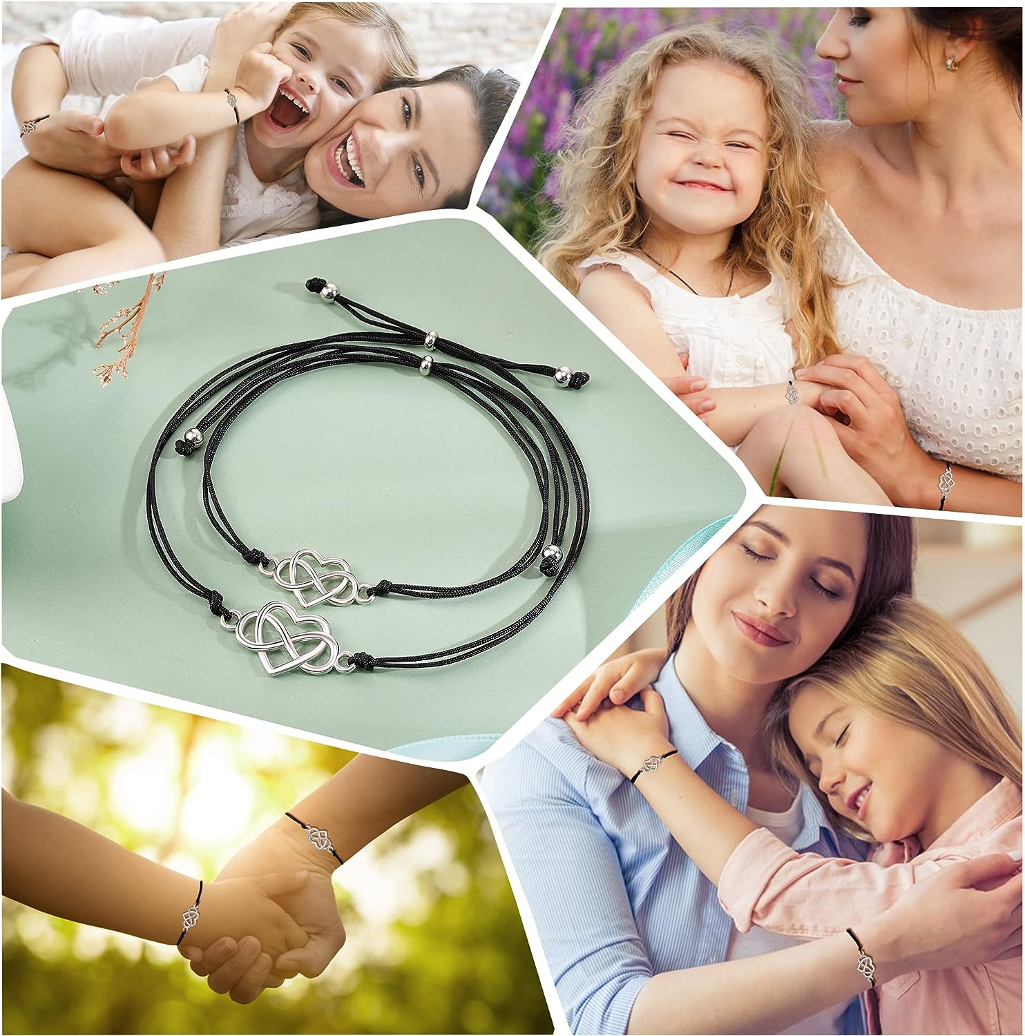 Unique Mother Daughter Bracelets Heart Bracelets Mother's Day Birthday Christmas Gifts for Women Girls-Jessemade AU