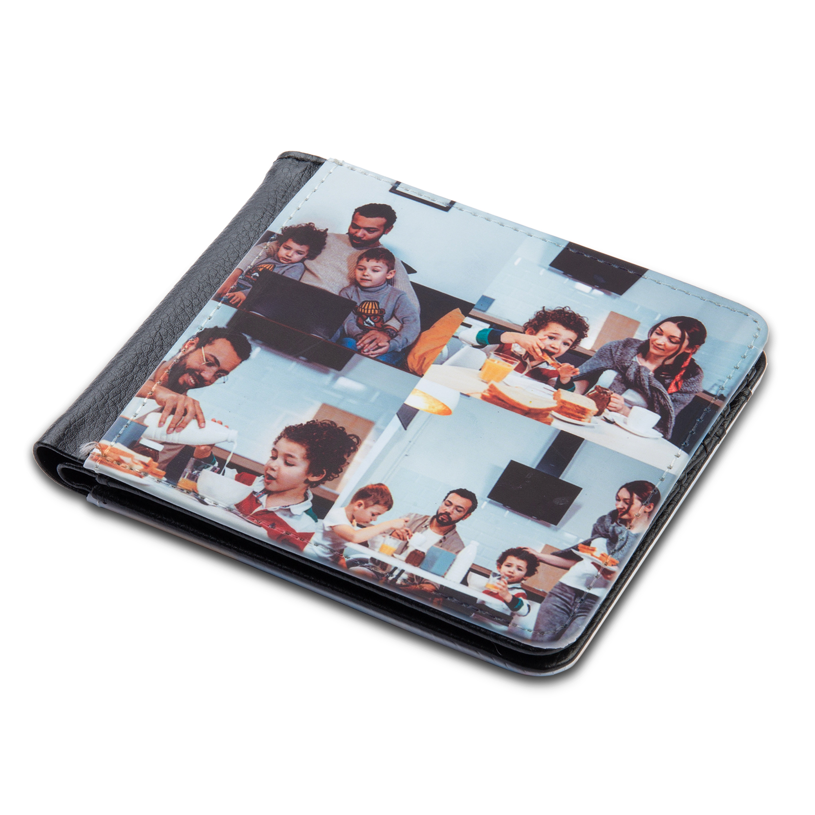 Personalised Leather Wallet Engraved Photo Short Purse Custom Folding Wallet Gifts For Him-Jessemade AU