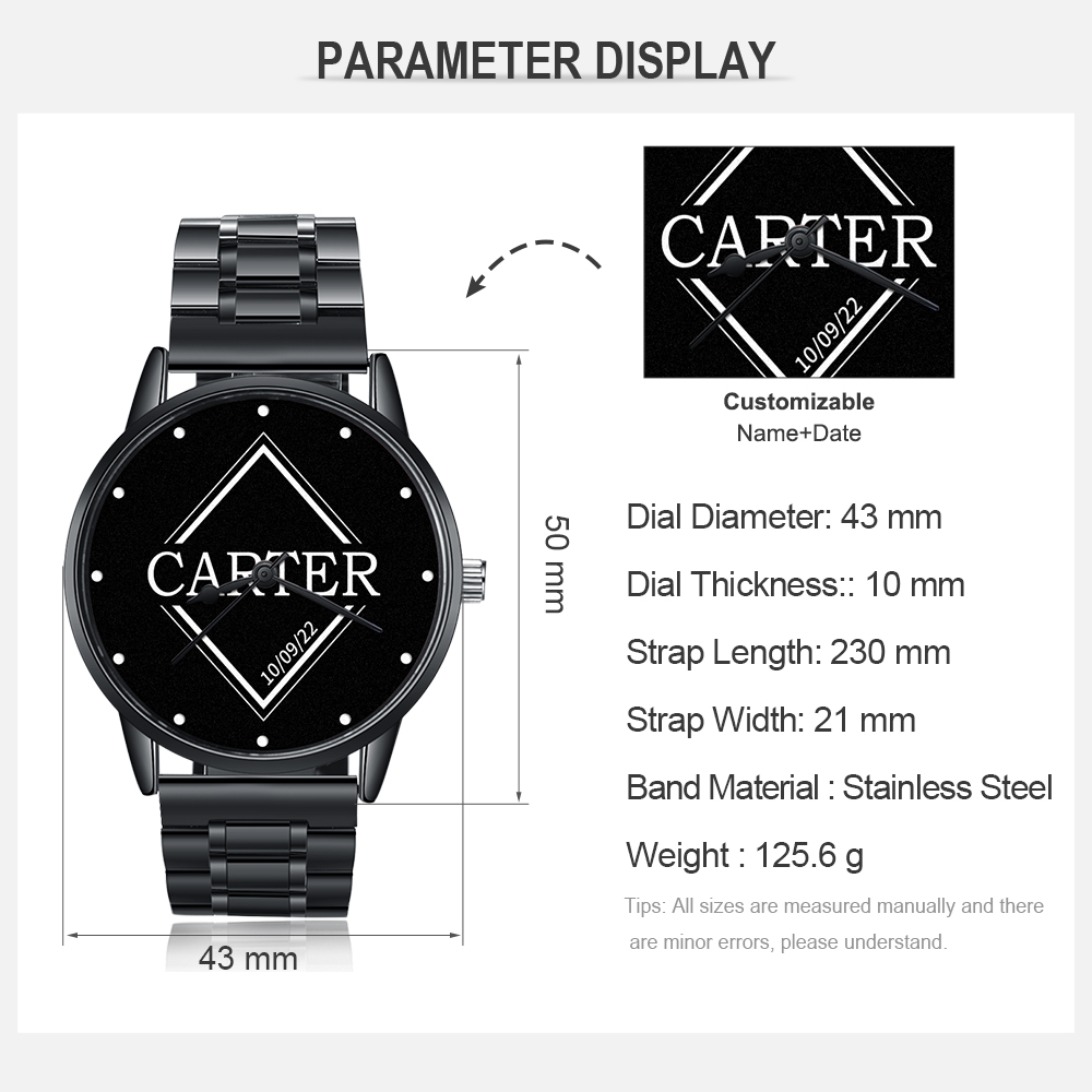 Personalised Photo Watch Custom Names Mechanical Watch Gifts for Him-Jessemade AU