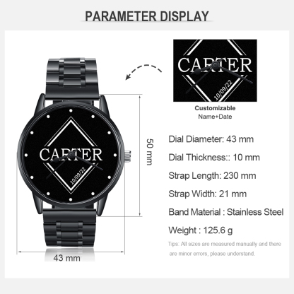 Gift Photo Watch - Personalised Engraved Watch Bracelet For him-Jessemade AU